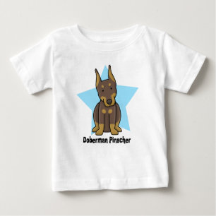 Kawaii Star Red Doberman Pinscher Baby T-Shirt