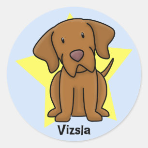 Kawaii Star Vizsla Classic Round Sticker