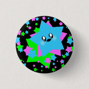 KAWAII STARS GALAXY BUZZ 3 CM ROUND BADGE
