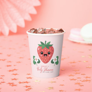 Kawaii Strawberry Baby Shower Paper Cups