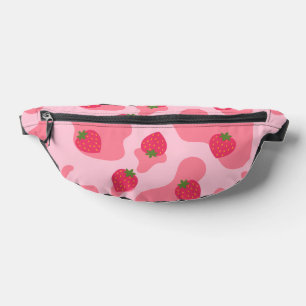 kawaii strawberry cow pattern bum bags