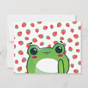 Kawaii Strawberry Frog Postcard