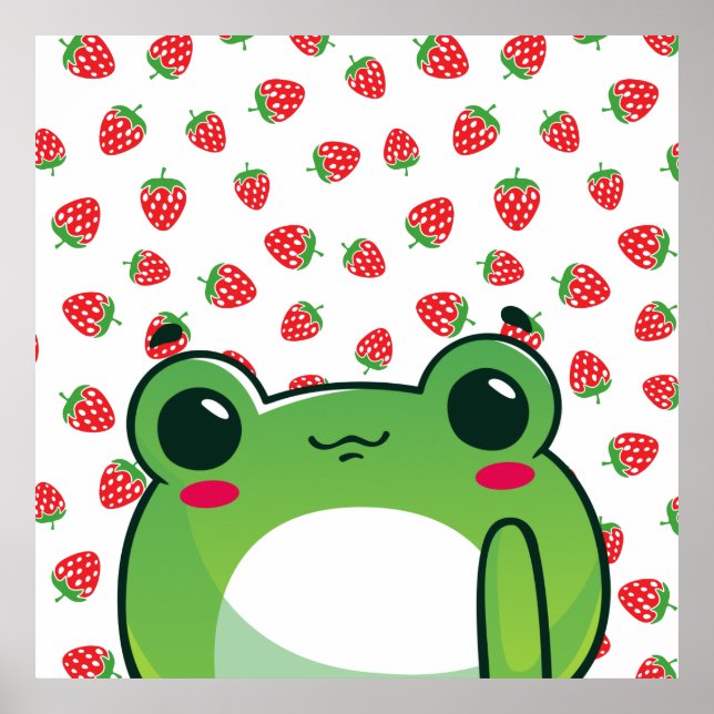 Kawaii Strawberry Frog Poster (Front)