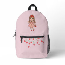 Kawaii Strawberry Girl Backpack - Cute Pink Aesth