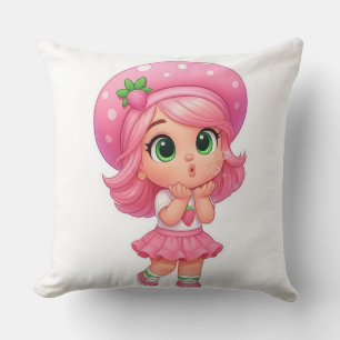 Kawaii Strawberry Girl Chibi Cushion