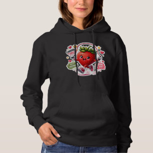 Kawaii Strawberry Jump Rope Fitness Sticker Hoodie