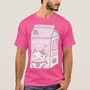 Kawaii Strawberry Milk tonne With Cow Mascot T-Shirt