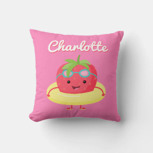 Kawaii Strawberry Swimmer Cushion