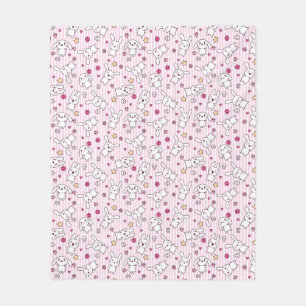 kawaii stripes pattern fleece blanket