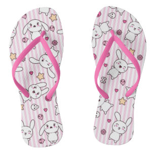 kawaii stripes pattern jandals