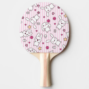kawaii stripes pattern ping pong paddle