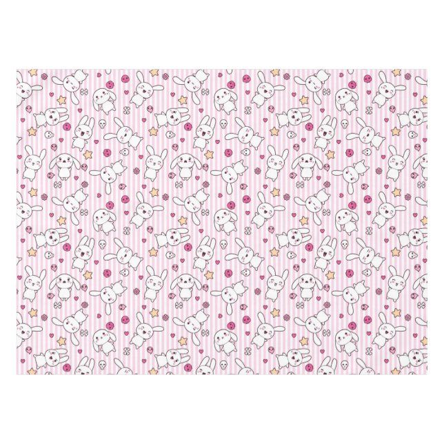 kawaii stripes pattern tablecloth (Front (Horizontal))