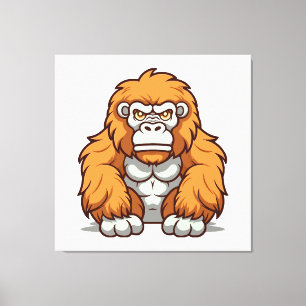 Kawaii-Style Graphic Design in Happy Hues Canvas Print