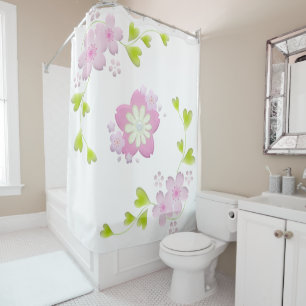 Kawaii Style Sakura Cherry Tree Blossom Shower Curtain