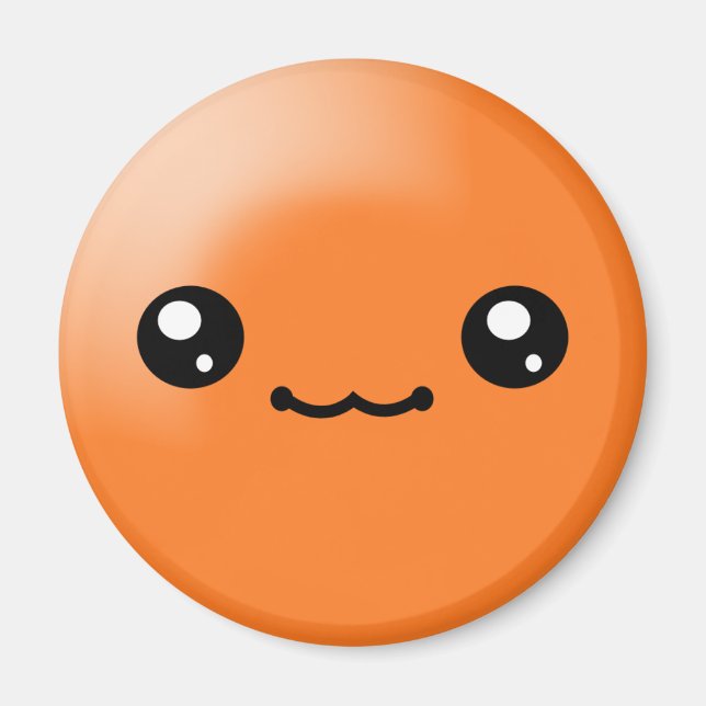 Kawaii Sugar Dots Orange Happy Face Magnet (Front)