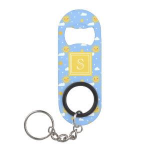 Kawaii Summer Sunshine Clouds Monogram