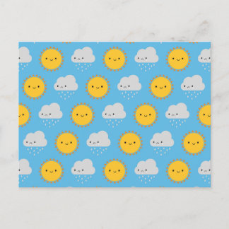 Kawaii Sun & Rain Postcard