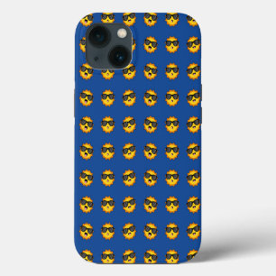 Kawaii Sun with Sunglasses Happy Emoji Faces iPhone 13 Case