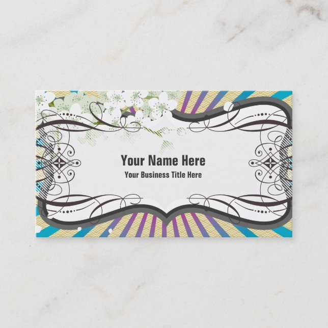 Kawaii Sunburst Business Cards (Front)