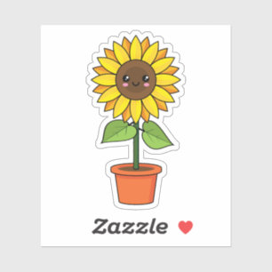 Kawaii Sunflower Plant in a Pot