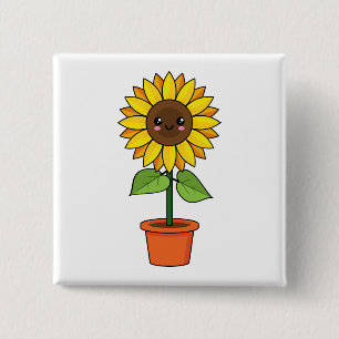 Kawaii Sunflower Plant in a Pot 15 Cm Square Badge
