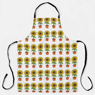 Kawaii Sunflower Plant in a Pot Apron