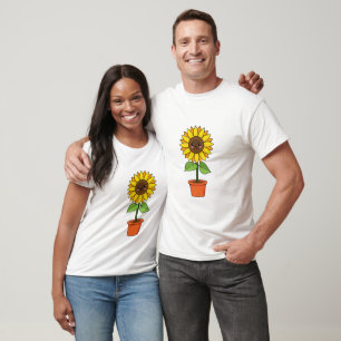 Kawaii Sunflower Plant in a Pot T-Shirt