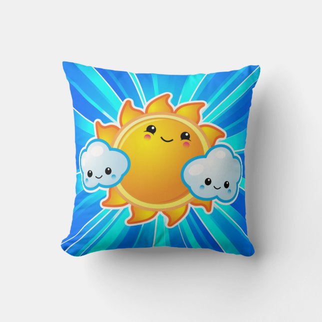 Kawaii Sunny Day American MoJo Pillows (Front)