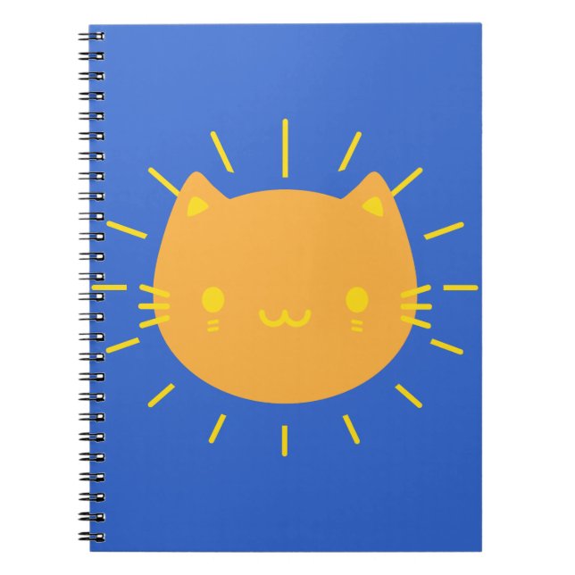Kawaii Sunshine Cat Notebook (Front)