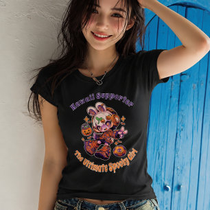 Kawaii Supporter Halloween Anime Girl Soccer T-Shirt