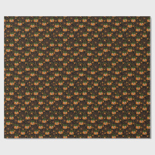 Kawaii Surprised Pumpkins Halloween Wrapping Paper