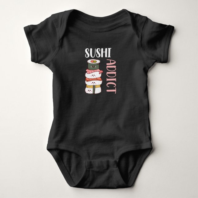 Kawaii Sushi Anime Cute Japanese Food Baby Bodysuit (Front)