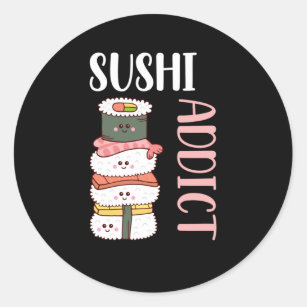 Kawaii Sushi Anime Cute Japanese Food Classic Round Sticker