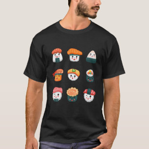 Kawaii Sushi Anime Funny Set Japanese Food T-Shirt
