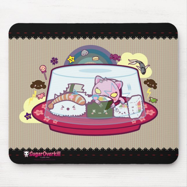 Kawaii Sushi Attacked! Mouse Pad (Front)