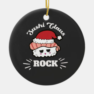 Kawaii Sushi Christmas Ceramic Tree Decoration