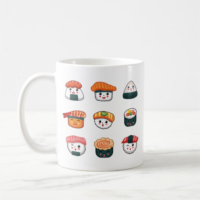 Kawaii sushi  coffee mug (Left)