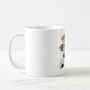 Kawaii Sushi Cute Food Pattern Art Coffee Mug