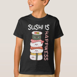 Kawaii Sushi Happy Anime Cute Japanese Food T-Shirt