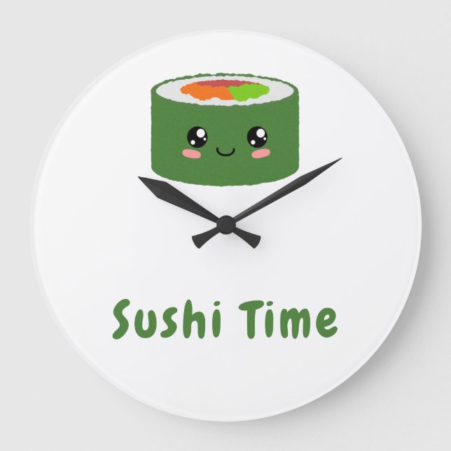 Kawaii Sushi Large Clock (Front)