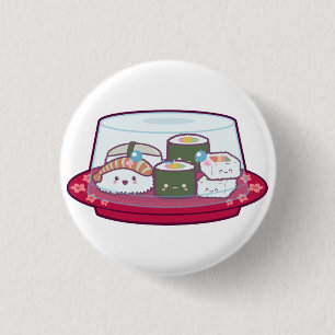 Kawaii Sushi Plate 3 Cm Round Badge