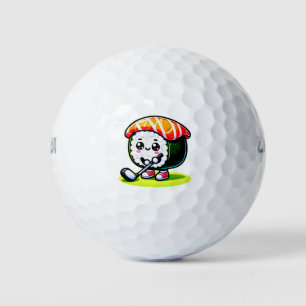 Kawaii Sushi playing golf Balls