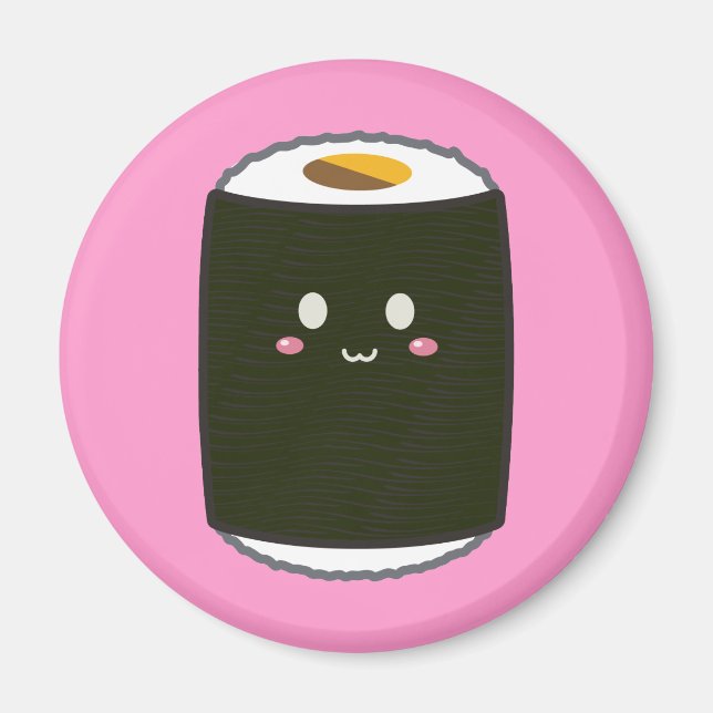Kawaii Sushi Roll Magnet (Front)