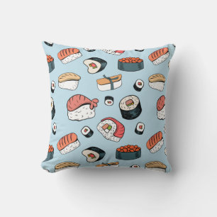 Kawaii Sushi Rolls Pattern Cushion