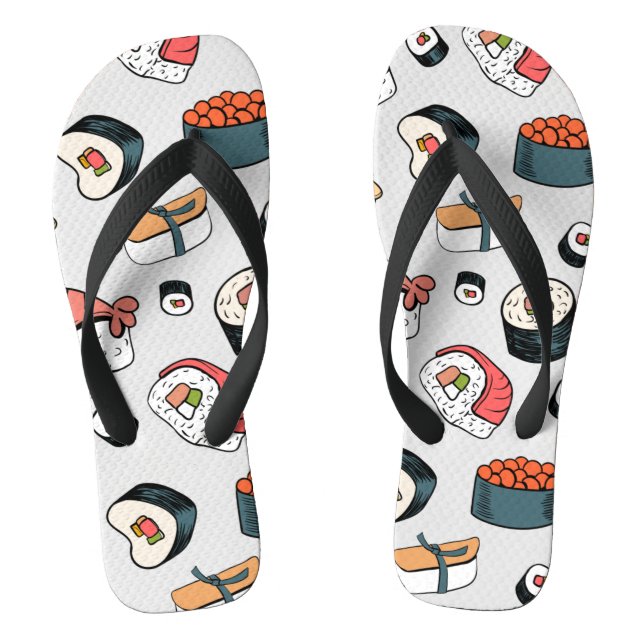  Kawaii Sushi Rolls Pattern Slip-On Sneakers Jandals (Footbed)