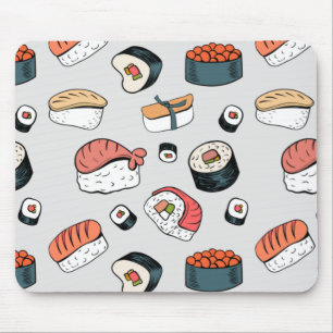  Kawaii Sushi Rolls Pattern Slip-On Sneakers Mouse Pad