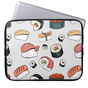 Kawaii Sushi Rolls Pattern , sushi pattern  Laptop Sleeve