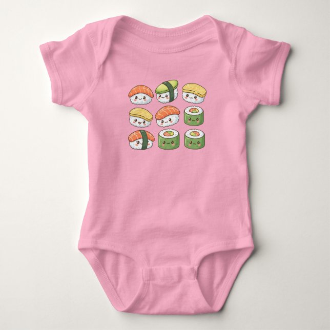 Kawaii Sushi Squad Baby Bodysuit (Front)