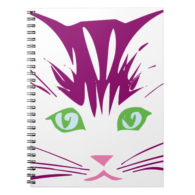 Kawaii Sweet Kitty Cat Face Spiral Notebook (Front)