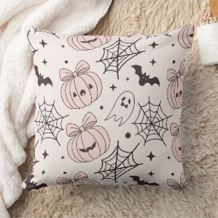 Kawaii Sweet Pink Spooky Halloween Pattern Cushion